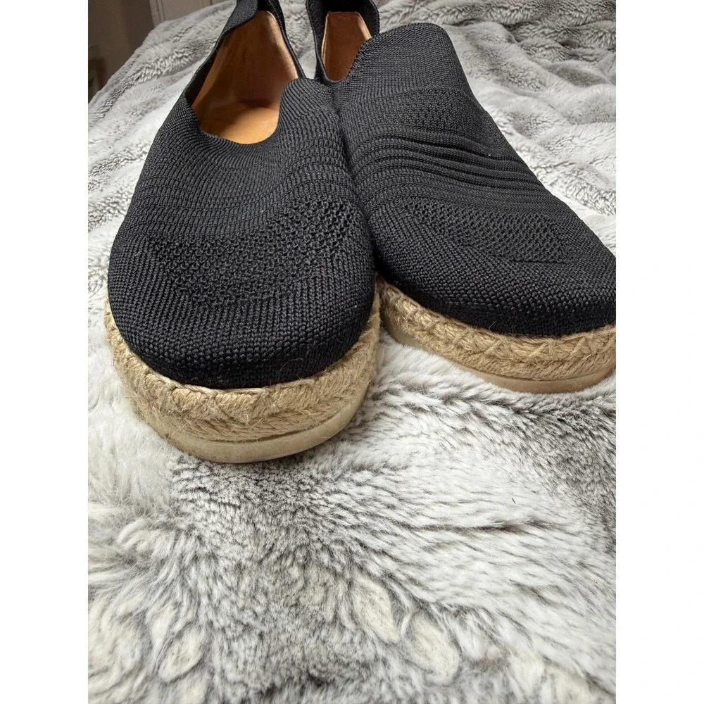 Adrienne‎ Vittadini Sport Niko Black Knit Espadrille Slip On Flats Womens 9M